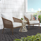 Plastic Interlocking Deck Tiles Outdoor All Weather Waterproof 12 PCS 12"x12" Flooring Deck Tiles Patio Floor Tile for Pool Balcony Backyard Porch, Coffee SAILARY