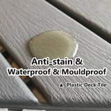 Waterproof Plastic Interlocking Deck Tiles, 9-Pack, 12"x12" | All-Weather Outdoor Flooring for Porch, Poolside, Balcony, Backyard (12''*12'', A-Darkgrey, 9) YWSHUF