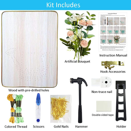 Marynee DIY String Art Craft Kit for Adults,Teens,Beginner,Kids.Include All Necessary Accessories and Frame , Adults Crafts Kit, Home Wall Decorations Unique Gift(Vase 9.8 X 13.4 inch） Marynee