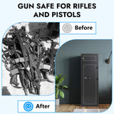 Karini 8-12 Gun Safe for Rifles and Pistols Large Rifle Safe with Electronic Combination Lock & Separate Storage 3 Removable Shelves 180° Door for Garage Bedroom & Shooting Club Karini