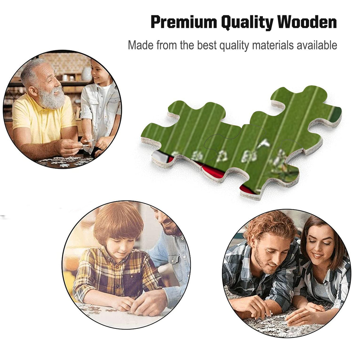 Wooden Jigsaw Puzzles for Adults - Customized Name and Number on (Denver) Football Player with Home Field Advantage - 300 500 1000PCS Puzzles Game MBHappy