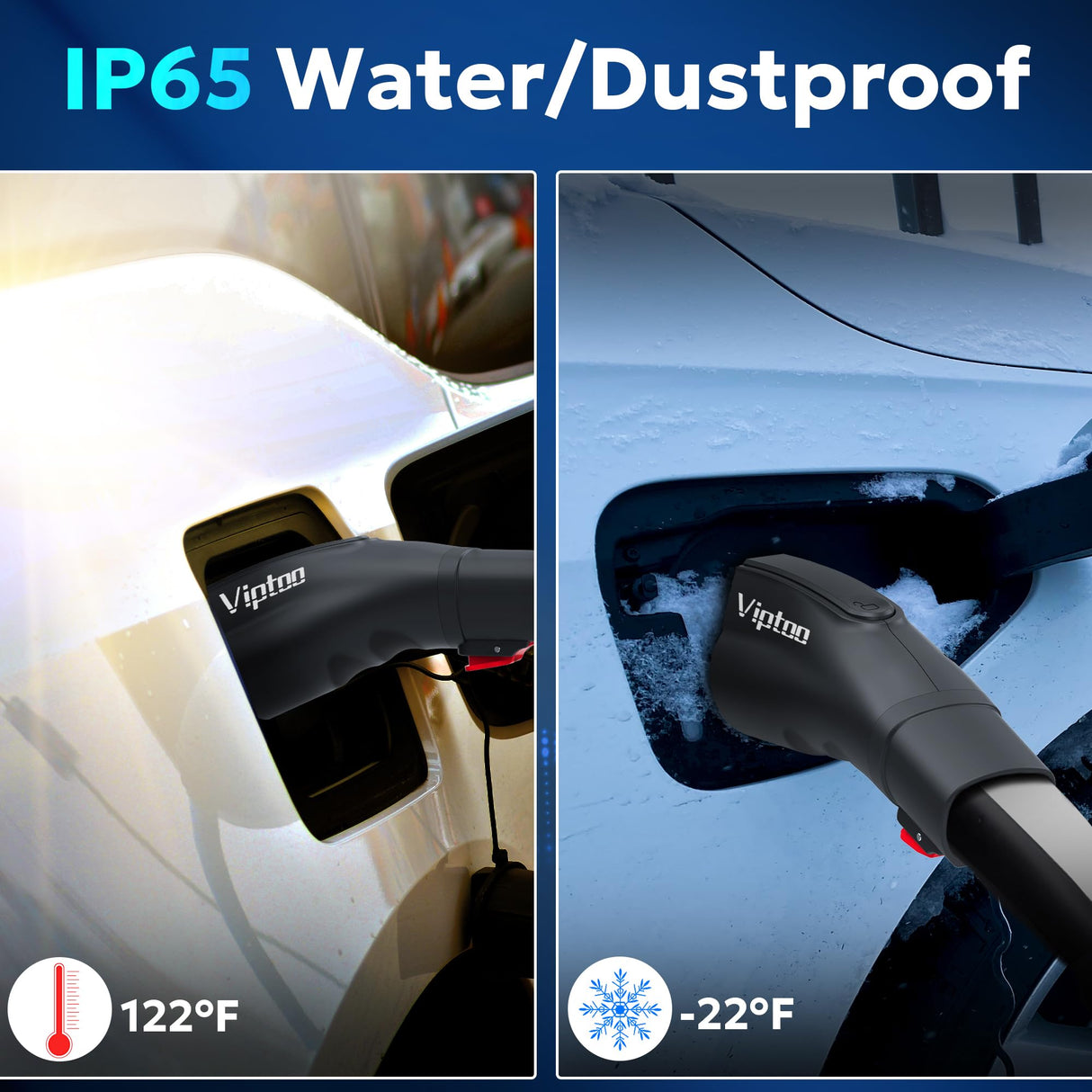 VIPTOO Adapter for Tesla to J1772 EV Charger [Only to J1772], Converter Up to 60Amp 250V AC with Press-Safety-Lock, Compatible with Tesla High-Powered Connectors, Destination/Mobile Chargers,White VIPTOO