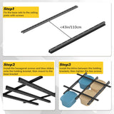 RDUIGT Garage Ceiling Bin Storage Racks,Overhead Garage Tote Storage Rack 48"x48",Heavy Duty Ceilin Tote Storage Rails Adjustable Garages Hanging Storage Racks System for Containers, Bins RDUIGT