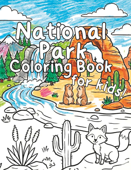 National Park Coloring Book for Kids: Simple Wildlife and Nature Scenes to Color from America's National Parks WoodArtSupply