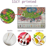 Cow Stamped Cross Stitch Kits for Adults Beginner, Sunflowers Counted Cross Stitch Kits Printed Stitching Cute Patterns Dimensions Needlepoint Art Crafts Embroidery Kits for Adults Beginners