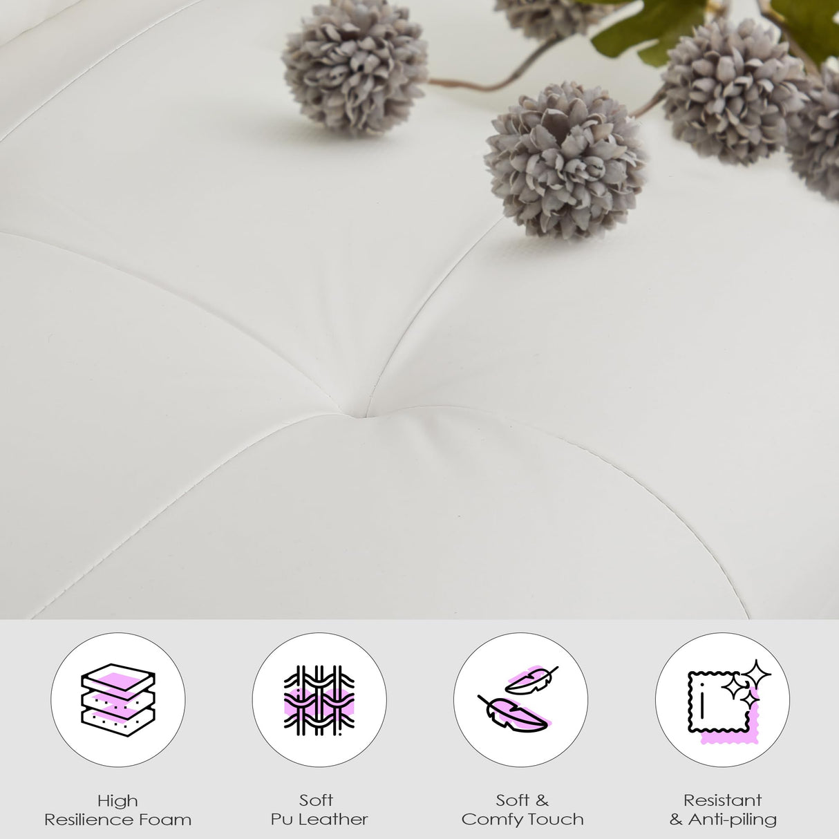 TYBOATLE 85" W White Faux Leather Sofa Couches for Living Room, Mid-Century Modern Tufted Comfy Small Loveseat w/USB and Wide Arms, 2/3 Seater Office Couch for Small Space Apartment Bedroom Furniture TYBOATLE