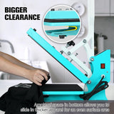 ColorSub Heat Press Machine for T-Shirt 15x15, Digital Industrial Quality Heat Press Machine Clamshell Transfer Sublimation Print Press Machine Teal ColorSub