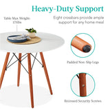 Best Choice Products 35.5in Round Dining Table, Compact Mid-Century Modern Table for 2-4, Home, Kitchen, Apartment w/Beech Wood Legs, Metal Frame - White Best Choice Products