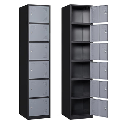 Metal Locker For Employees,Storage Cabinet With Doors And Shelves Garage Storage Cabinet Office Locking Storage Cabinet 71" Steel Storage Cabinet Locker Organizer For Home Gym Office School Garage