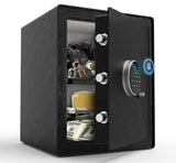 <2.3 Cu.Ft> Biometric Safe with Fingerprint Lock and Code,Strong Steel Digital Safe box with Removable Shelf for Document, Valuables and Guns in Home, Office or Hotel, 13.79"D x 13.79"W x 15.75"H GOLDENKEY