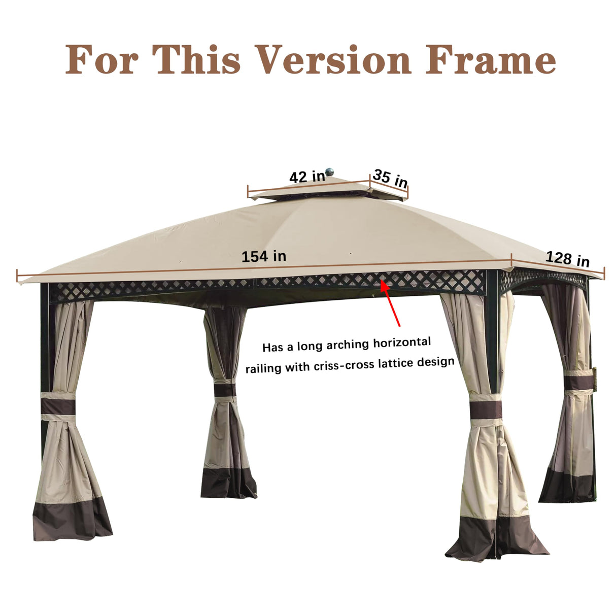 SCOCANOPY Replacement Canopy Cover for Windsor Gazebo L-GZ717PST-C, 810213583,(Light Beige) SCOCANOPY