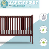 Saylike Baby Crib 5-in-1 Convertible, Wood Full Size Toddler Bed for Small Baby, Made of Sustainable Natural Pinewood Cribs, Non-Toxic Finish, Simplistic Nursery Furniture (Espresso) Saylike