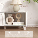 TV Stand for TVs up to 70'', Entertainment Center with Large Storage for Living Room, Media Console with Sliding Doors and Adjustable Shelves, Modern TV Cabinet for Game Consoles and Decor(White) PHOYAL