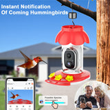 SECUHOME Smart Hummingbird Feeder with Camera Wireless Bird Feeders for Outdoors Video Watching AI Camera with Auto Capture Videos & Motion Detection SECUHOME