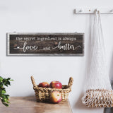 Jetec The Secret Ingredient Is Always Love and Butter Sign Funny Wood Kitchen Sign Funny Farmhouse Wall Decor Rustic Kitchen Wall Decoration, 15.7 x 4.7 Inch(Brown) Jetec