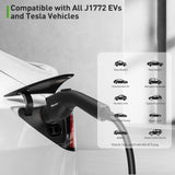 Himotor EV Charger Level 2, 16-40A 110-240V, Include J1772 to Tesla Adapter, Tesla Charger, with 26ft Charge Cable and NEMA 14-50 Plug, with Function of Adjustable Current and Reserve Charging Time HIMOTOR