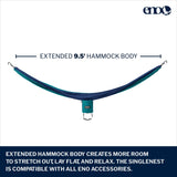 ENO SingleNest Hammock - Lightweight, 1 Person Portable Hammock - for Camping, Hiking, Backpacking, Travel, a Festival, or The Beach - Seafoam/Navy ENO