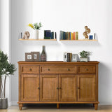 Long 36 inch Wall Bookshelf-Curved Fan-Shaped Design with Built-in Anti-Slip Book Stops|0.71" Thicker Heavy Duty Natural Wood Floating Shelves|Floating Book Shelves for Wall,Home Office Décor Set of 2 KDCMXS