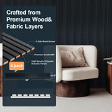 NeatiEase Wood Slat Wall Panels, 4-Piece 96" x 12.6", Soundproof & Noise Cancelling, Acoustic Wall Panels (Black) NeatiEase