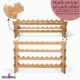 DECOMIL - 18 Bottle Wine Rack | Wine Rack Stand | Modular and Stackable | Wine Bottle Organizer for Countertop (9 Bottle) DECOMIL