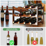 IWNTWY Wine Rack, 12 Bottles 3-Tier Free Standing Wine Racks, Bamboo Wine Rack Countertop Holder Storage Shelf for Kitchen Cabinet Dining Room Bar (Brown) IWNTWY