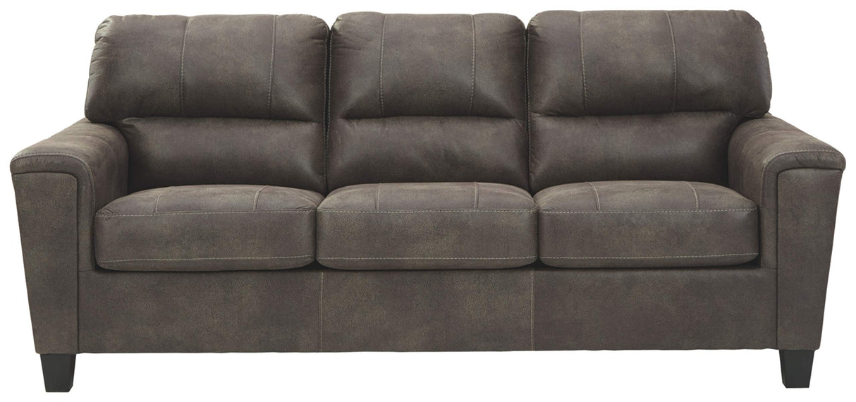 Signature Design by Ashley Navi Faux Leather Modern Sofa, Gray Signature Design by Ashley