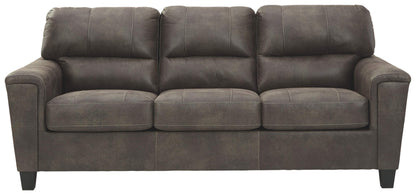 Signature Design by Ashley Navi Faux Leather Modern Sofa, Gray