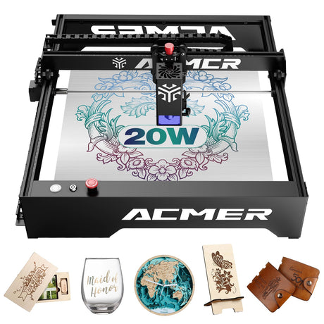 P1 Laser Engraver, 20W Output Laser Cutter, 130W Laser Engraving Machine, DIY CNC Laser Cutter and Engraver Machine for Wood, Metal, Acrylic, Leather etc. ACMER