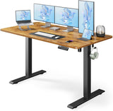 Marsail Electric Standing Desk, Adjustable Height Stand up Desk, 55 x 24 Inches Sit Stand Home Office Desk, Computer Desk, Rustic Brown Marsail