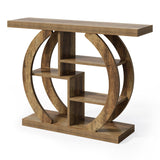 LITTLE TREE Console Table, 4-Tier Farmhouse Wooden Sofa Table Behind Couch, 42.5-Inch Narrow Entryway Hallway Foyer Tables for Living Room, Console Sofa Tables with Storage Shelves, Rustic Brown LITTLE TREE