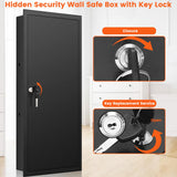 31.5" Tall Wall Safes Between the Studs with 2 Removable Shelf, Lockable Hidden Safe Box with 50 Hooks for Keys Jewellery, in Wall Safe for Money Medicines Valuables GUVELI