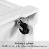 Yaheetech Rolling Kitchen Island Cart with 3 Drawers, Kitchen Storage Cabinet on Wheels with Open Shelves and Inner Adjustable Shelves for Dining Room/Living Room, Thicker Rubberwood Top, White Yaheetech