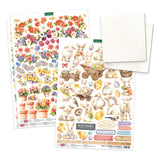 Katy Sue Spring Garden Picket Fence Card Making Kit. Contains 8 Shaped Cards, 3 Sheets of Die Cut Decoupage, Adhesive Foam Pads, Background Scenes, Instructions & 8 Envelopes for Card Making Supplies Katy Sue