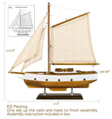 SAILINGSTORY Wooden Sailboat Decor Sail Boat Model Ship Sailing Yacht for Home Decoration Wood Color HOME DECOR SAILINGSTORY