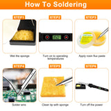 Soldering Iron Kit 80W LCD Adjustable Temperature 180-520℃ Solder Kit Electronics 13 in 1 Welding Tools with ON/OFF Switch, Solder Wire, Flux, 5 Soldering Tips, Desoldering Pump, Stand, Tweezers LJPXHHU