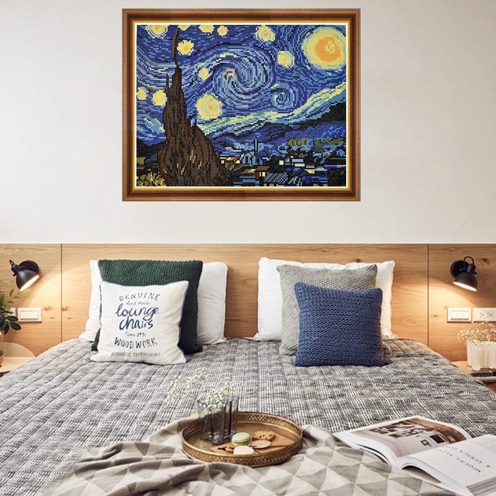 OWAY Full Drill 5D Diamond Painting 20X16 inch, Paint by Number Kits Starry Night Diamond Painting Kits for Home Wall Decor OWAY