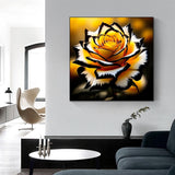 5D Diamond Art Kits for Adults Beginners,Yellow Flower DIY Full Round Drill Diamond Painting Kits,Rose Paint by Diamonds Dots Gem Art Easy,Home Wall Decor 14X14 Inch Acelii