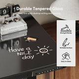 CubiCubi 48 × 24 Electric Standing Desk with Drawers, Whole-Piece Glass Adjustable Height Desk, One-Piece Quick Install Adjustable Sit Stand Desk, Black CubiCubi