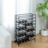 MyGift Black Metal Wine Rack Freestanding Floor Stand, 9 Tier Beverage Bottle Storage Shelf - Holds up to 54 Bottles MyGift