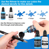 Airbrush Paint - 44 Colors with 4 Thinner Airbrush Paint Set 1fl oz, Leather & Shoe Air Brush Paint Kit Water Based for Artists Beginners Hobbyist rhinowisdom