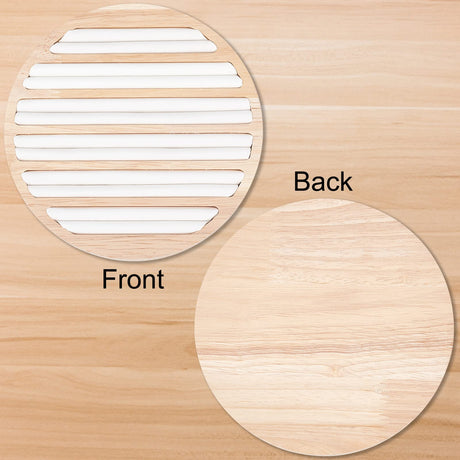 NBEADS Wooden Jewelry Display Tray, 6 Long Slots Ring Earring Display Storage Holder White Leather Insert Jewelry Organizer Tray for Jewelry Retail Display Selling(5.89" In Diameter) NBEADS