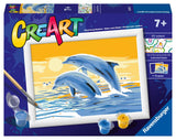 Ravensburger CreArt Delightful Dolphins Paint by Numbers Kit for Kids - Painting Arts and Crafts for Ages 7 and Up Ravensburger