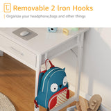 DLisiting White Small Desk with Fabric Drawers - 32 Inch Vanity Desk with Storage Drawer and Bag for Bedroom, Study Writing Table for Small Spaces, White DLisiting