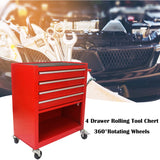 nifoti 4 Drawers Tool Cart on Wheels,Rolling Tool Box Tool Storage， Drawers Rolling Tool Box Organizer Tool Case for Garage, Warehouse, Workshop, nifoti