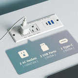 Huuger Dresser for Bedroom with Power Outlets and LED Lights, 7 Drawers TV Stand Dresser for 55 Inch TV, 47 Inches TV Console with Open Shelf, Wide White Dresser, PU Leather, for Bedroom Huuger