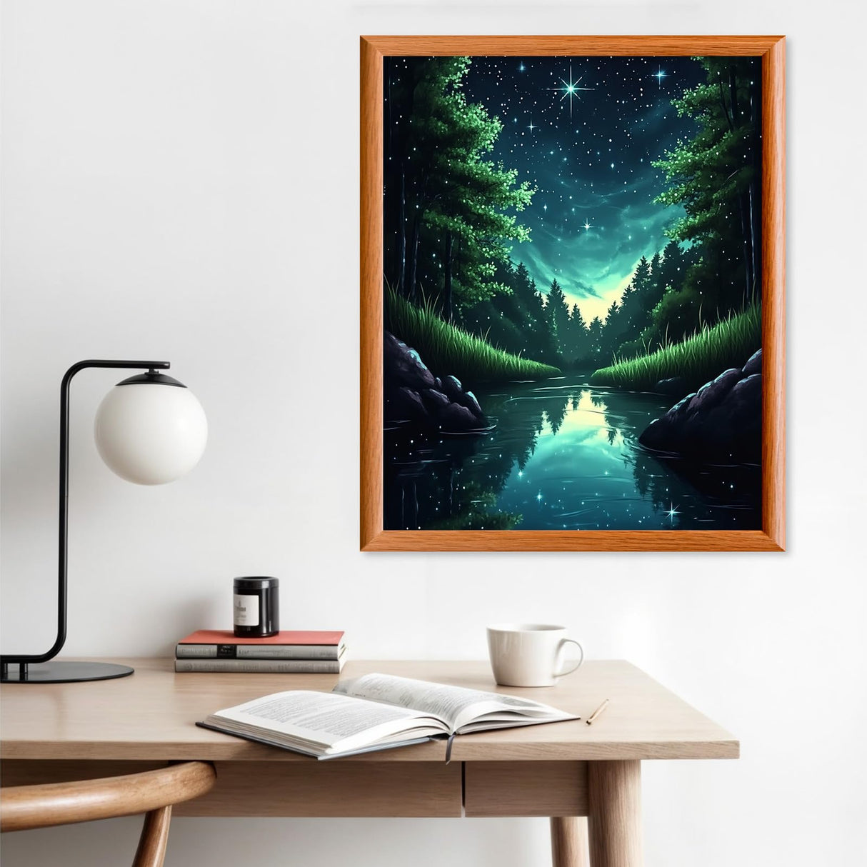 Lxmsja Serene Forest Paint by Numbers Kit for Adults, Starry Night Acrylic Paint by Numbers for Adults Beginner, DIY Craft Supplies Oil Painting Kits for Home Wall Decor 16x20 inch (No Frame) Lxmsja