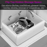 Yoluckea LED Nightstand for Bedroom, Modern High Gloss Wood 2 Drawers White Nightstand Bedside Table End Table with Flip Top Hidden Storage Compartment for Bedroom Living Room Yoluckea