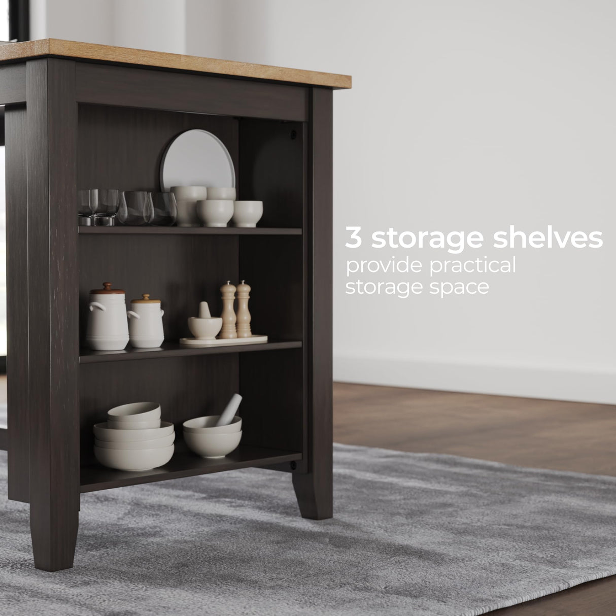 Signature Design by Ashley Gesthaven Contemporary Counter Height Dining Table with 3 Shelves and Trestle Base, Light Brown & Dark Brown Signature Design by Ashley