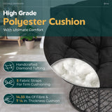 Bme Double Papasan Chair, 600lbs Capacity, Ergonomic Design, Soft Thick Fabric Cushion, Bee-Designed Frame, Durable Steel, 60", Black - Black Base Bme