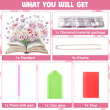 NAIMOER Diamond Art Hanging Kits for Adults, Book Flower Diamond Art Suncatchers, 5D Special Shape Fall Diamond Painting Pendant Window Ornament Gifts for Home Garden Door Wall Decor NAIMOER